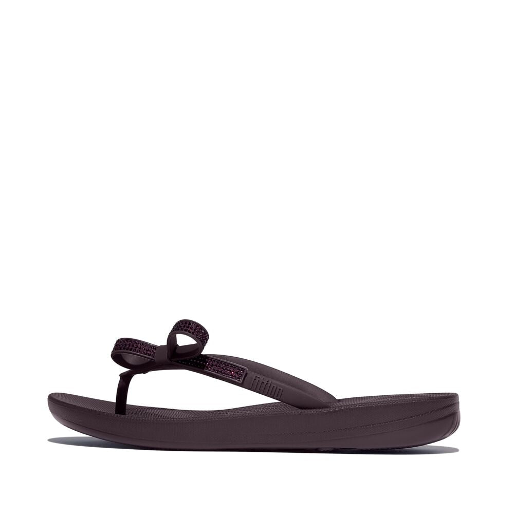 FitFlop iQushion Glitzer-Schleife Plumberry Zehensteg