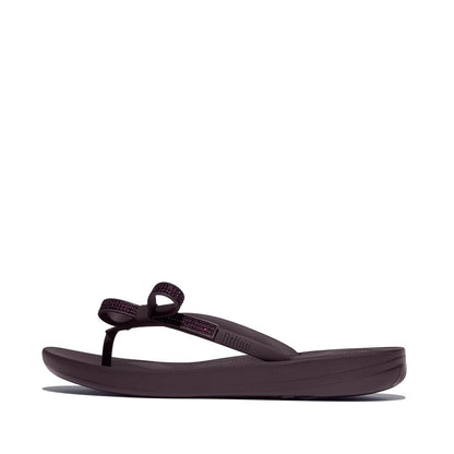 FitFlop iQushion Glitzer-Schleife Plumberry Zehensteg