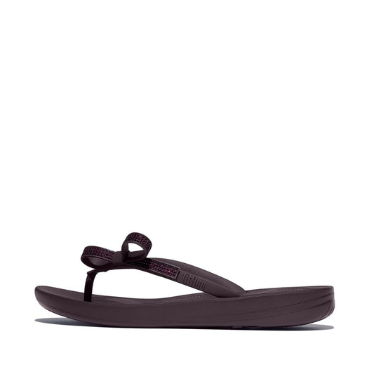 FitFlop iQushion Glitzer-Schleife Plumberry Zehensteg