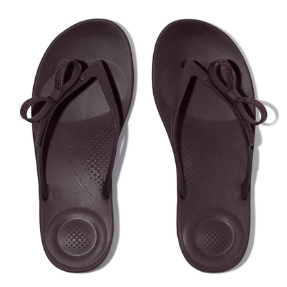 FitFlop iQushion Glitzer-Schleife Plumberry Zehensteg