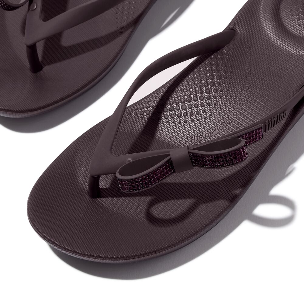 FitFlop iQushion Glitzer-Schleife Plumberry Zehensteg