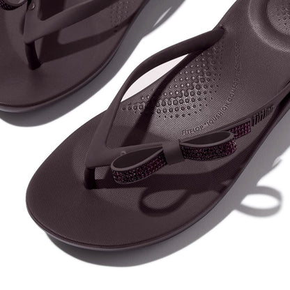 FitFlop iQushion Glitzer-Schleife Plumberry Zehensteg