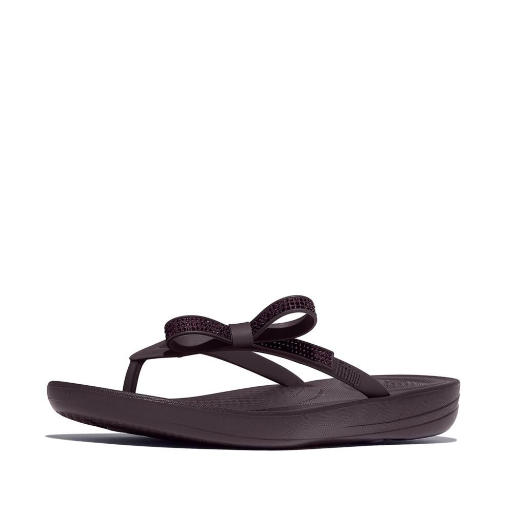 FitFlop iQushion Glitzer-Schleife Plumberry Zehensteg