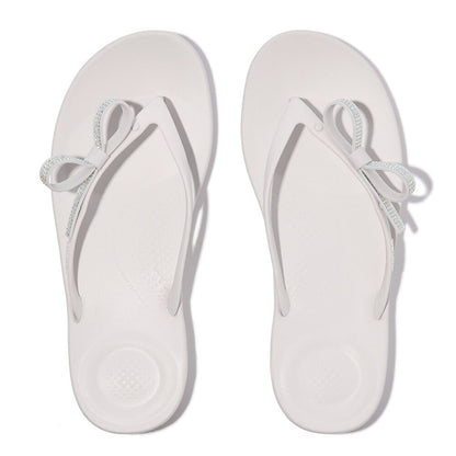 FitFlop iQushion Glitzer-Schleife Urban White Zehensteg