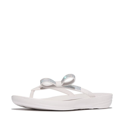 FitFlop iQushion Glitzer-Schleife Urban White Zehensteg