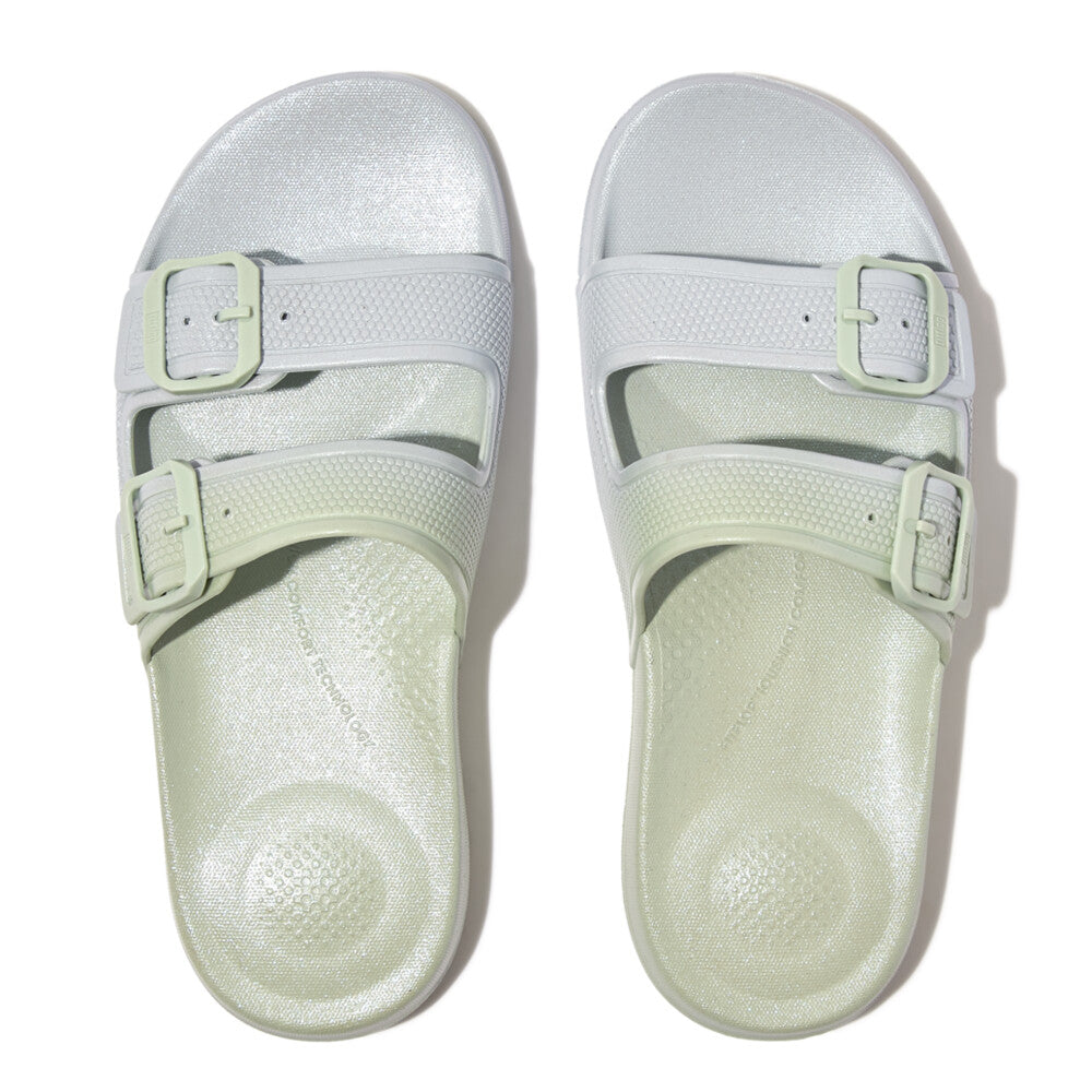 FitFlop iQushion Iridescent Riemensandalen Sagebrush/Skywash Blue