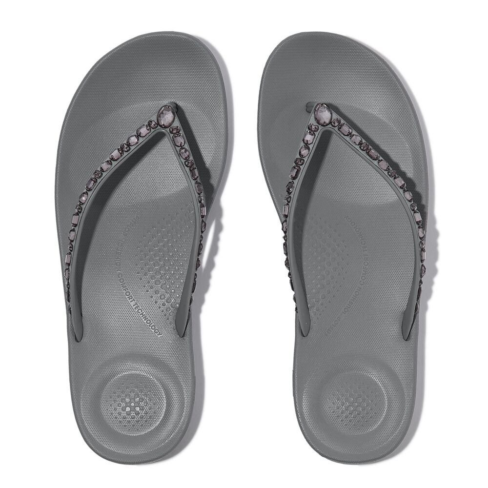 FitFlop iQushion Ergonomic Grey Ziersteine Zehensteg