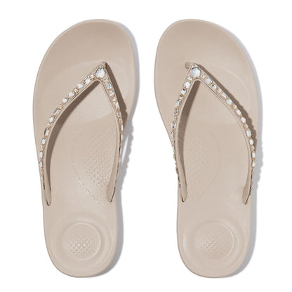 FitFlop iQushion Ergonomic Stone Beige Ziersteine Zehensteg