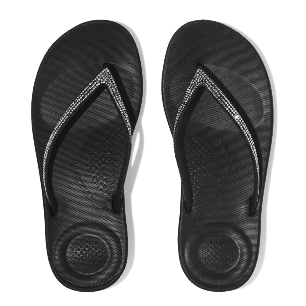 FitFlop iQushion Sparkle Black Zehensteg