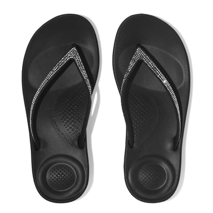 FitFlop iQushion Sparkle Black Zehensteg