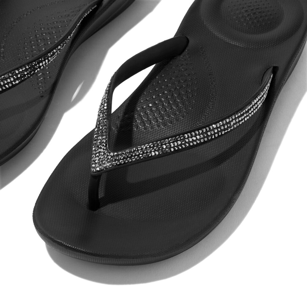 FitFlop iQushion Sparkle Black Zehensteg