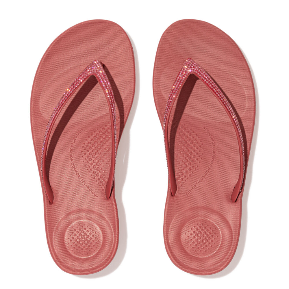 FitFlop iQushion Sparkle Dusty Red Zehensteg