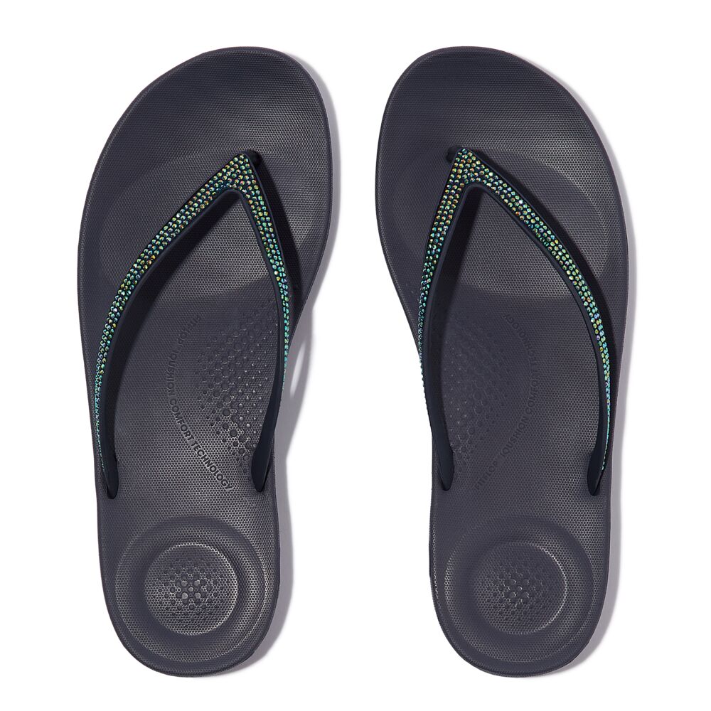 FitFlop iQushion Sparkle Midnight Navy Zehensteg