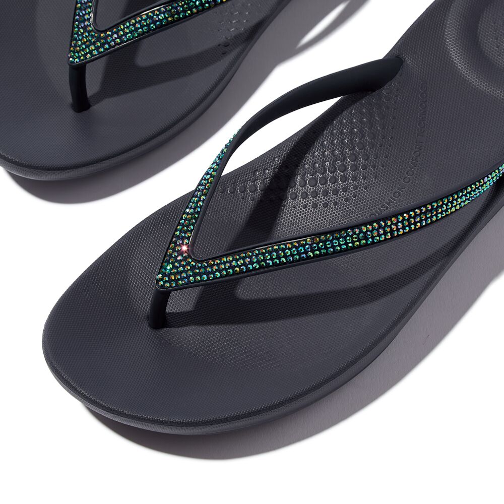 FitFlop iQushion Sparkle Midnight Navy Zehensteg