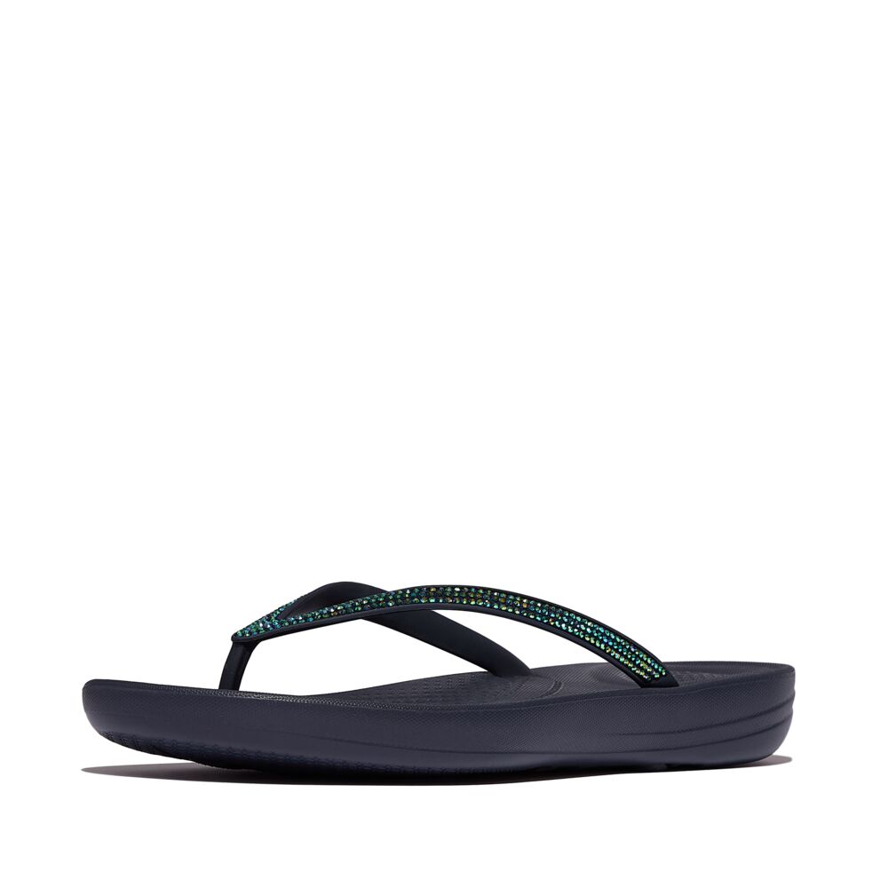 FitFlop iQushion Sparkle Midnight Navy Zehensteg