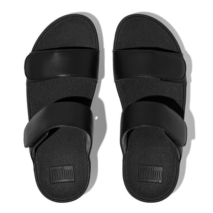FitFlop Lulu Verstellbare Leder Pantoletten Schwarz