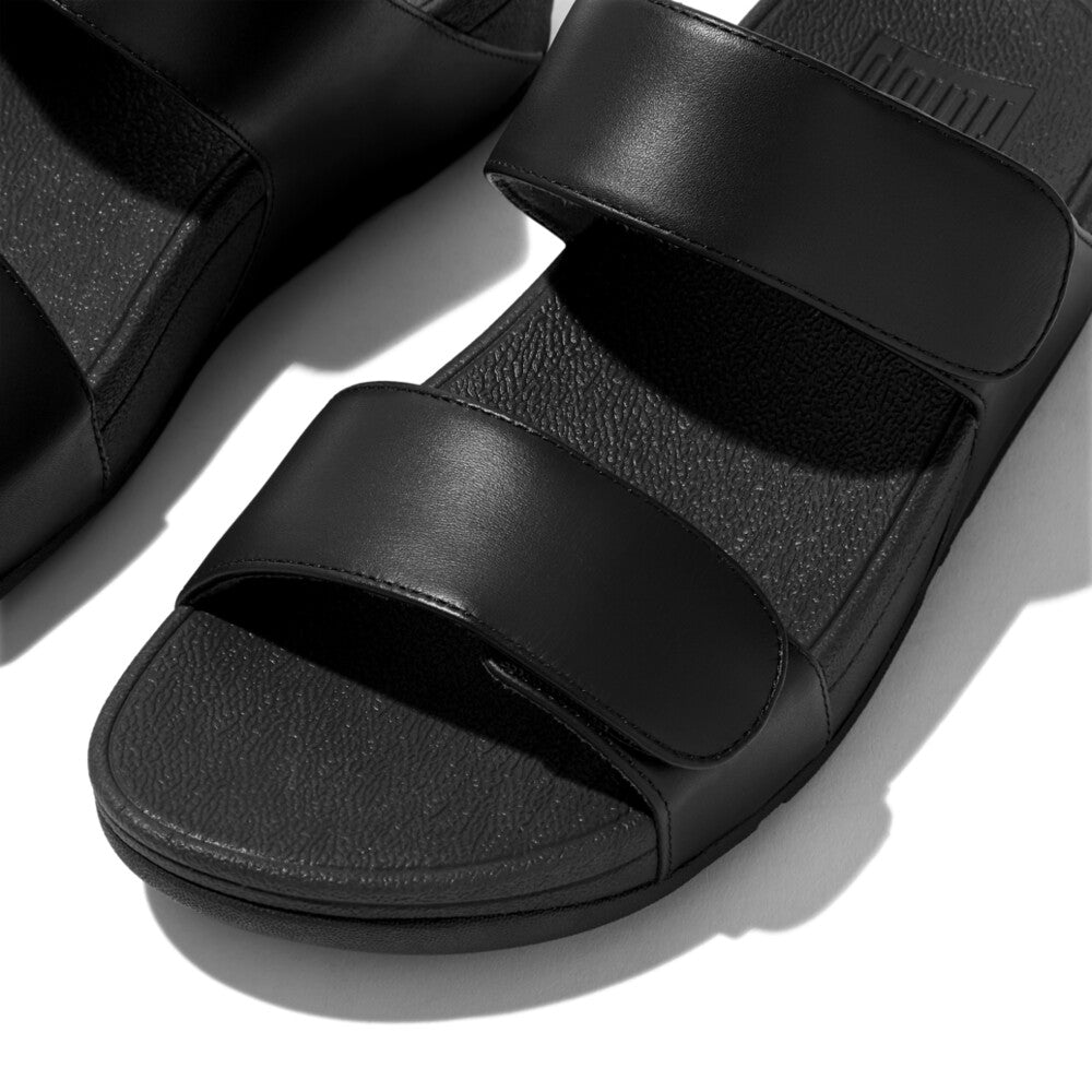 FitFlop Lulu Verstellbare Leder Pantoletten Schwarz