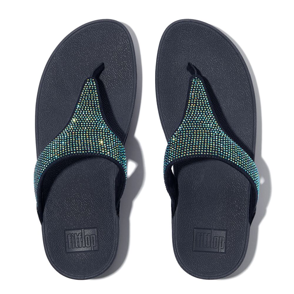 FitFlop Lulu Glitzer Iridescent Navy Zehensteg