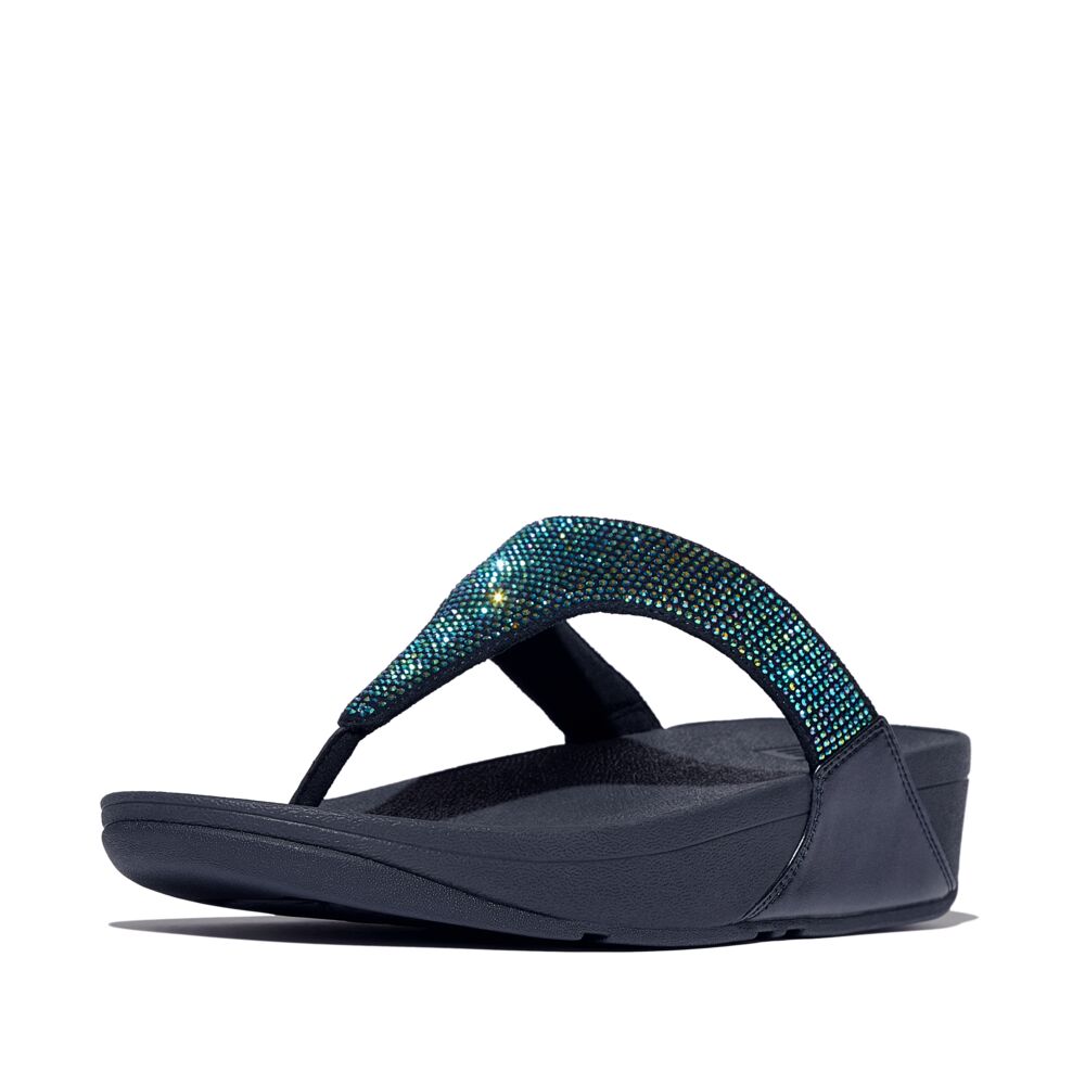 FitFlop Lulu Glitzer Iridescent Navy Zehensteg