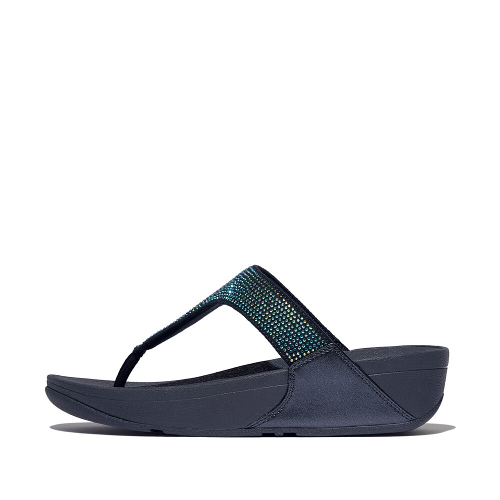 FitFlop Lulu Glitzer Iridescent Navy Zehensteg