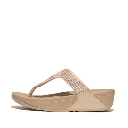 FitFlop Lulu Glitzer Latte Beige Zehensteg
