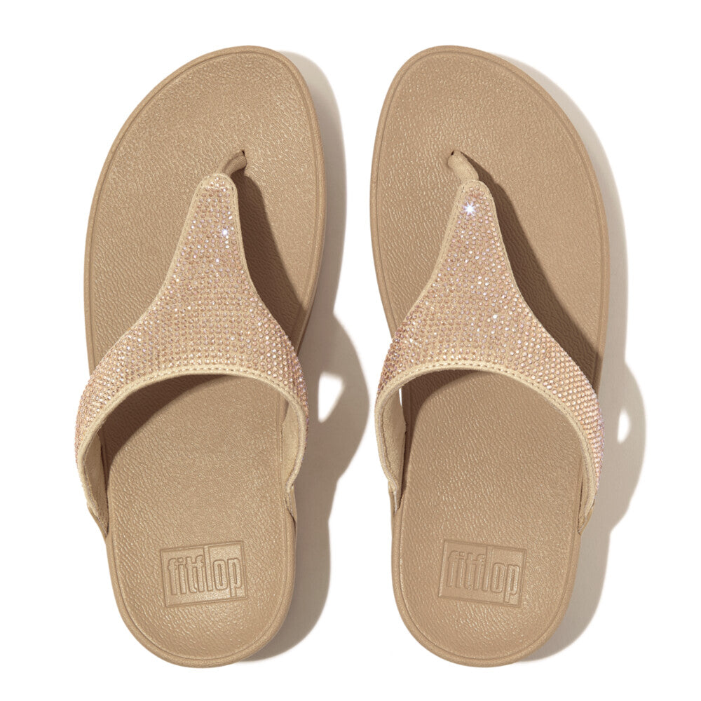 FitFlop Lulu Glitzer Latte Beige Zehensteg