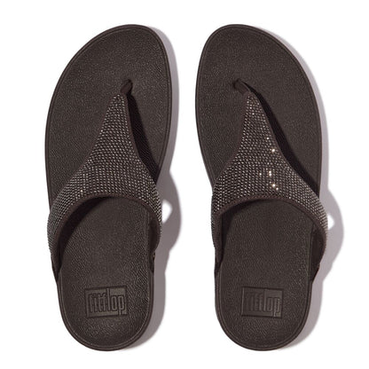 FitFlop Lulu Glitzer Metallic Chocolate Brown Zehensteg