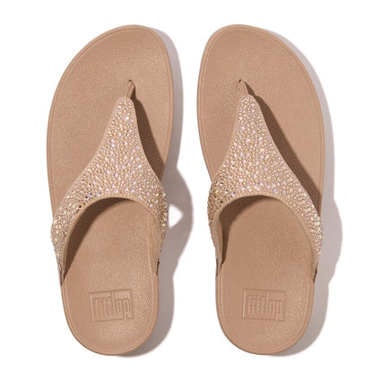 FitFlop Lulu Glitzer Metallic Classic Beige Zehensteg