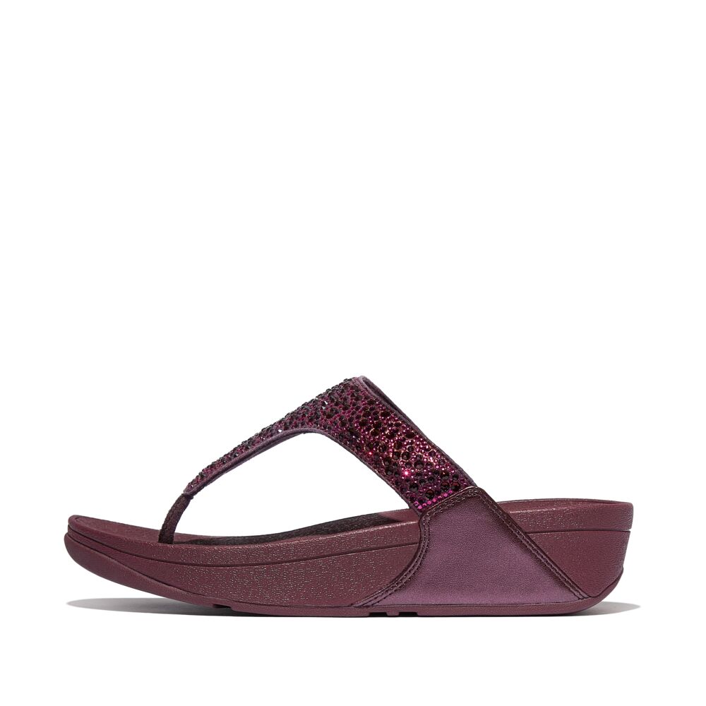 FitFlop Lulu Glitzer Metallic Plumberry Zehensteg