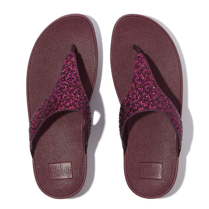 FitFlop Lulu Glitzer Metallic Plumberry Zehensteg
