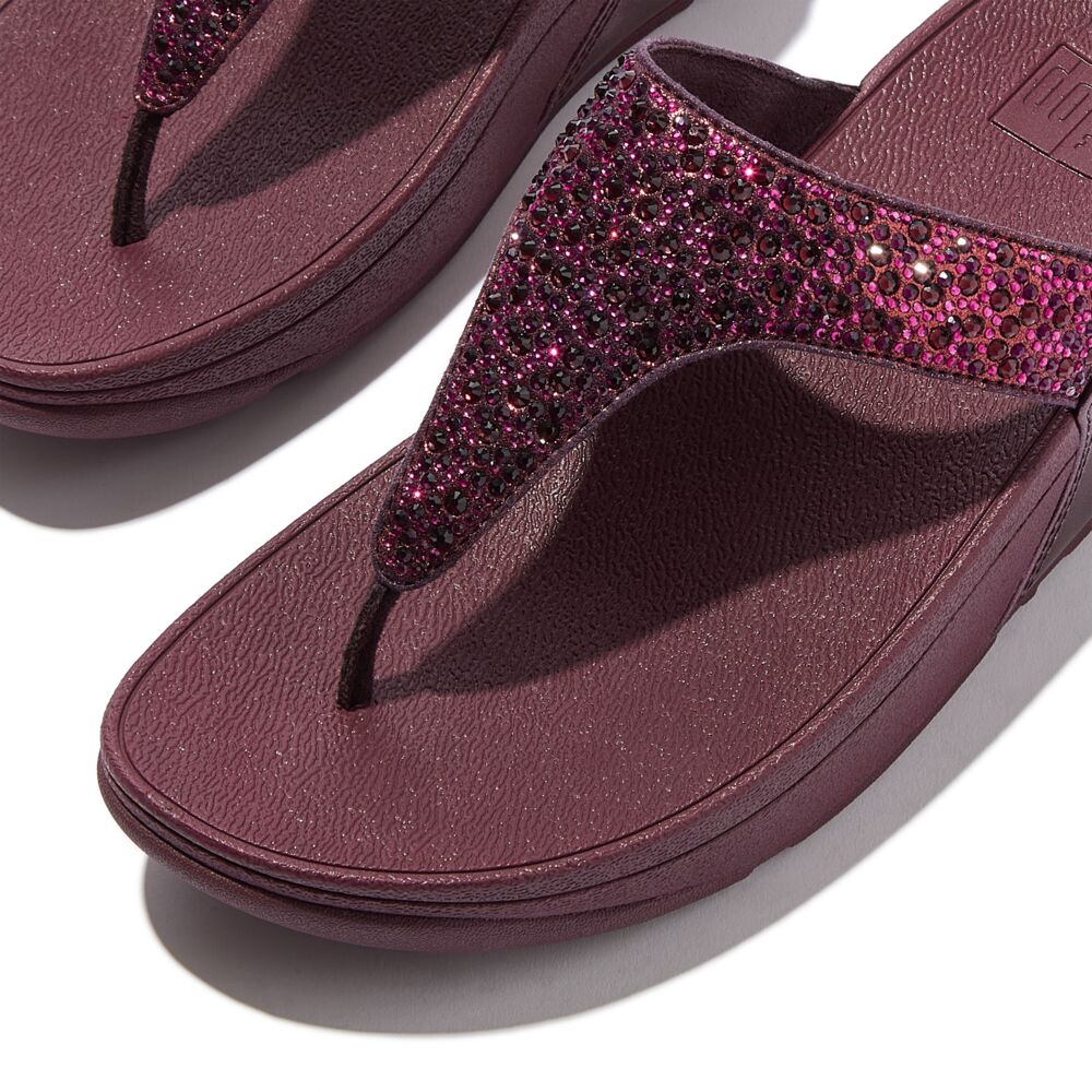 FitFlop Lulu Glitzer Metallic Plumberry Zehensteg