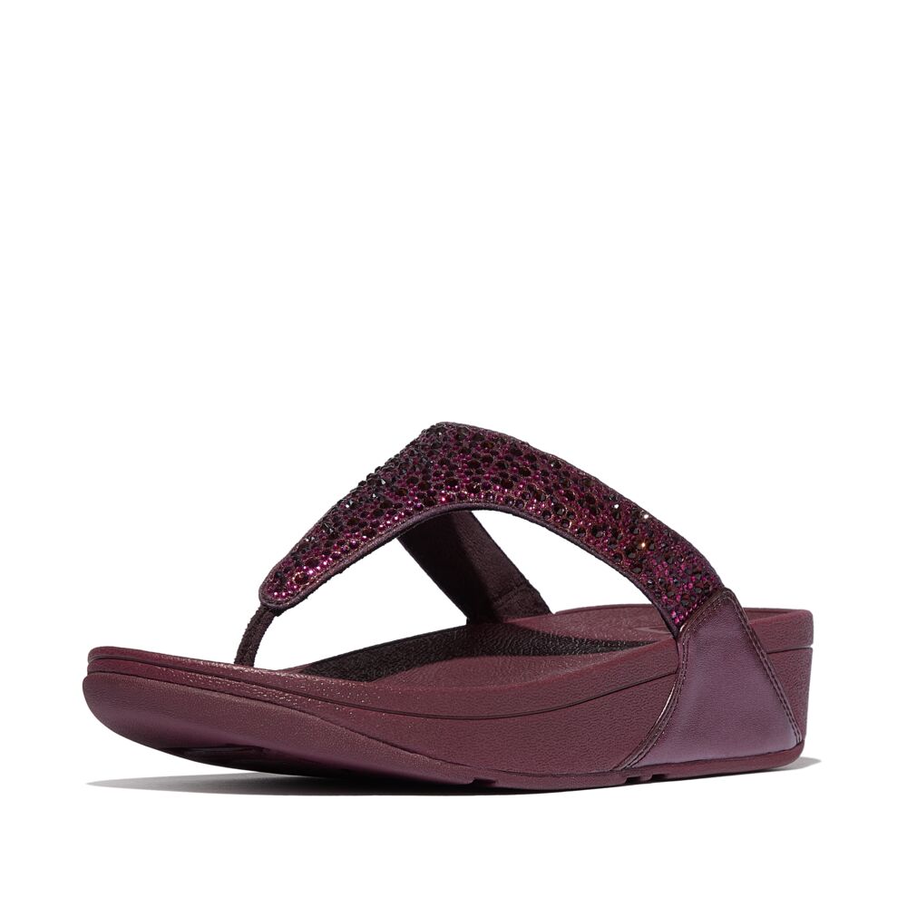 FitFlop Lulu Glitzer Metallic Plumberry Zehensteg