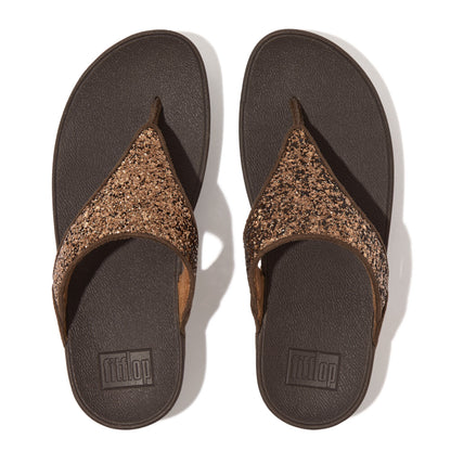 FitFlop Lulu Glitzer Chocolate Metallic Zehensteg