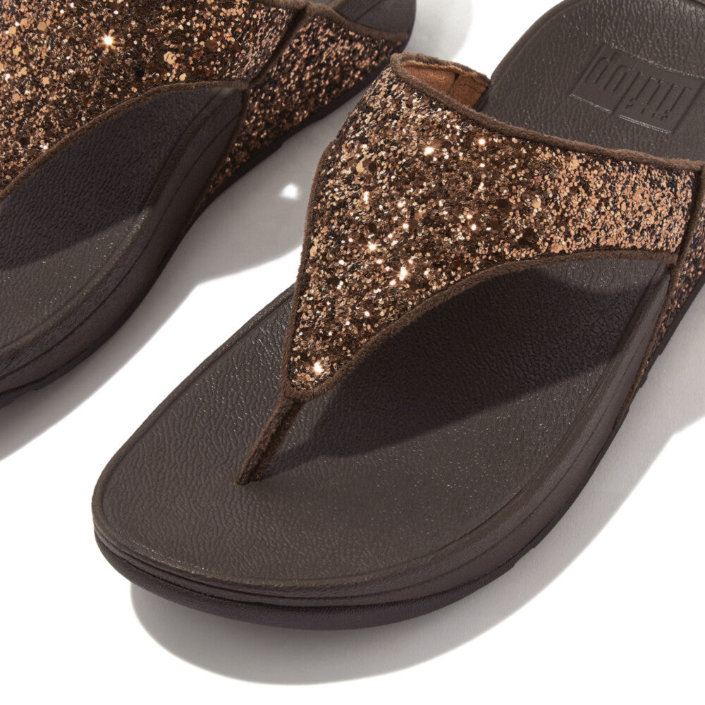 FitFlop Lulu Glitzer Chocolate Metallic Zehensteg