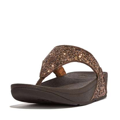 FitFlop Lulu Glitzer Chocolate Metallic Zehensteg