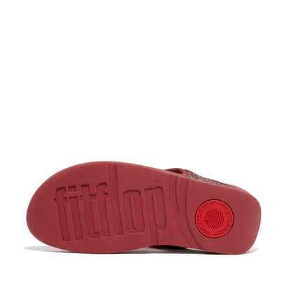 FitFlop Lulu Glitzer Dusty Red Zehensteg