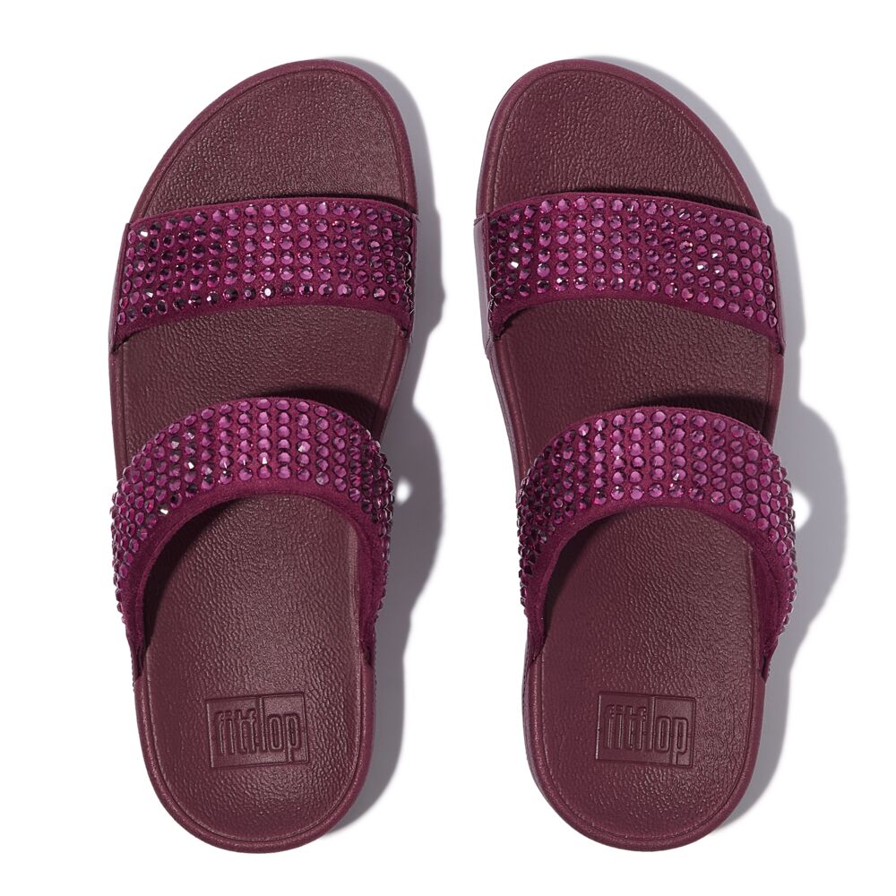 FitFlop Lulu Maxi Crystal Pantoletten Ruby