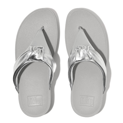 FitFlop Lulu Zehenstegsandalen mit gepolstertem Knoten Silver