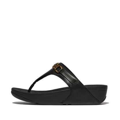 FitFlop Lulu Leder Zehenstegsandalen Black