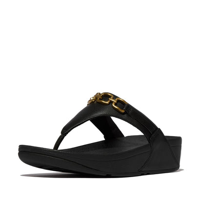 FitFlop Lulu Leder Zehenstegsandalen Black