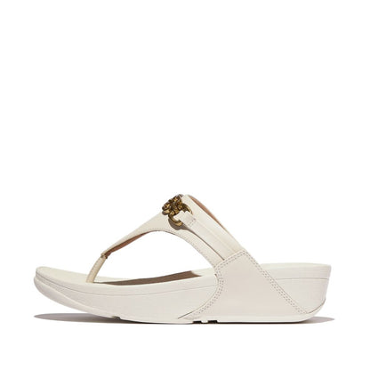 FitFlop Lulu Leder Zehenstegsandalen Paris Beige