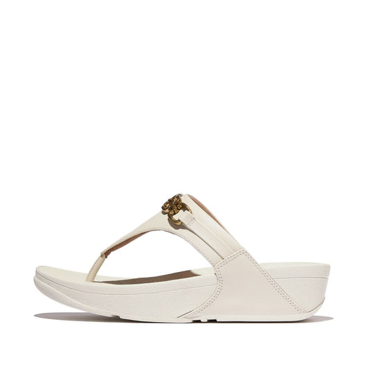 FitFlop Lulu Leder Zehenstegsandalen Paris Beige