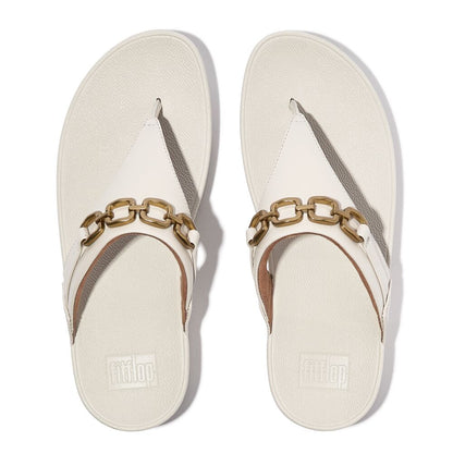 FitFlop Lulu Leder Zehenstegsandalen Paris Beige