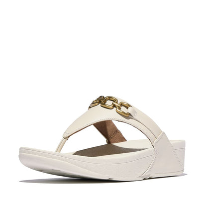 FitFlop Lulu Leder Zehenstegsandalen Paris Beige