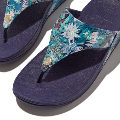 FitFlop Lulu X Jim Thompson Zehenstegsandalen Heritage Blue