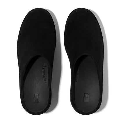FitFlop PLATFFORMS Black Wildleder Heeled Mules