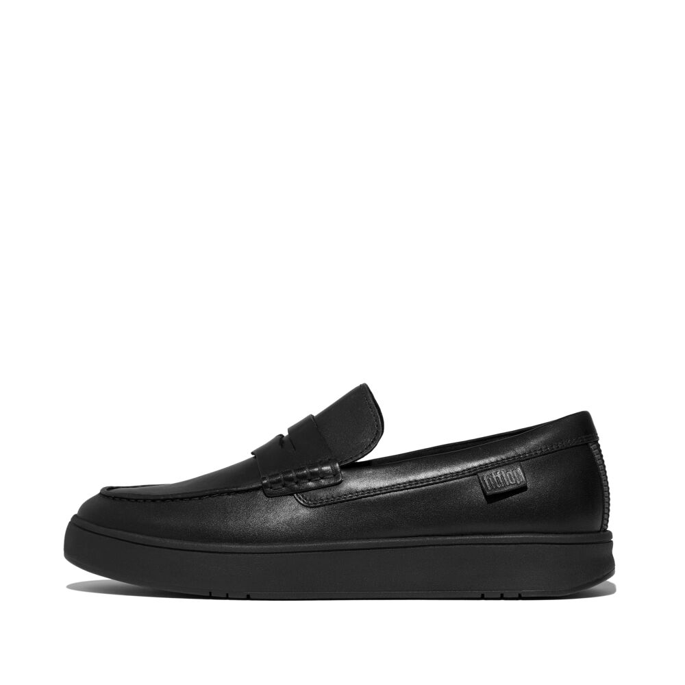 FitFlop RALLY Männer Black Leder Loafers