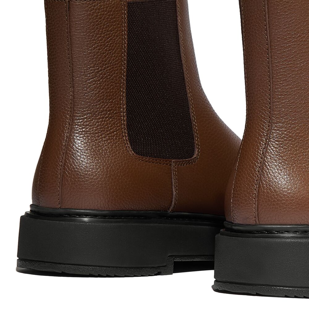 FitFlop SKANDI Brown Herren Trombled-Leather Chelsea Boots