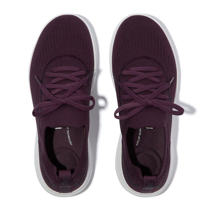 FitFlop Super-Q Sneaker Plumberry Knit Slip-On Laced