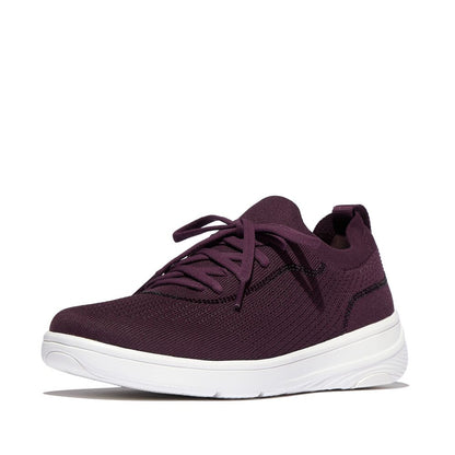 FitFlop Super-Q Sneaker Plumberry Knit Slip-On Laced